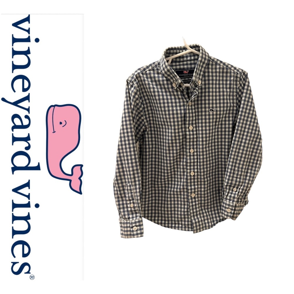 Vineyard Vines Sz 5 Blue Gingham Plaid Adorable charm in pint-sized perfection🦋